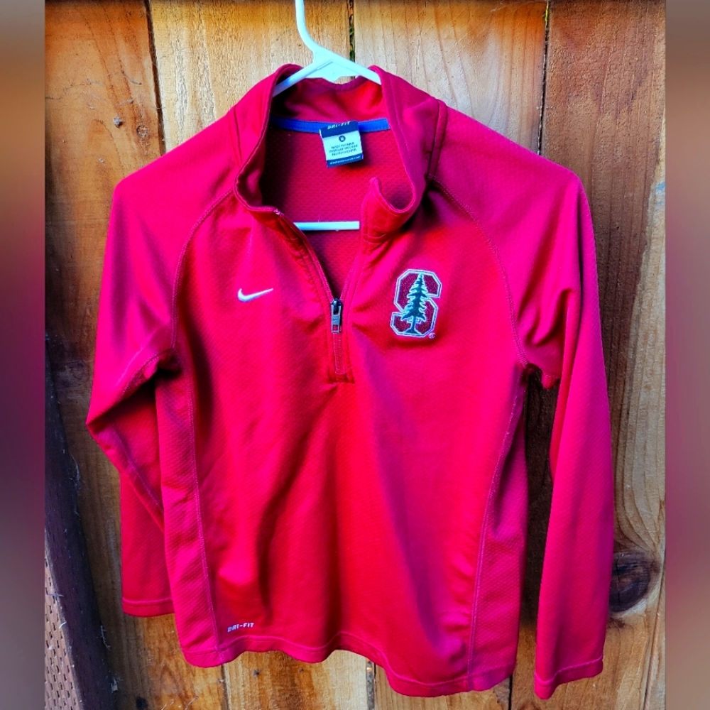Nike Red Quarter-Zip Pullover Stanford.